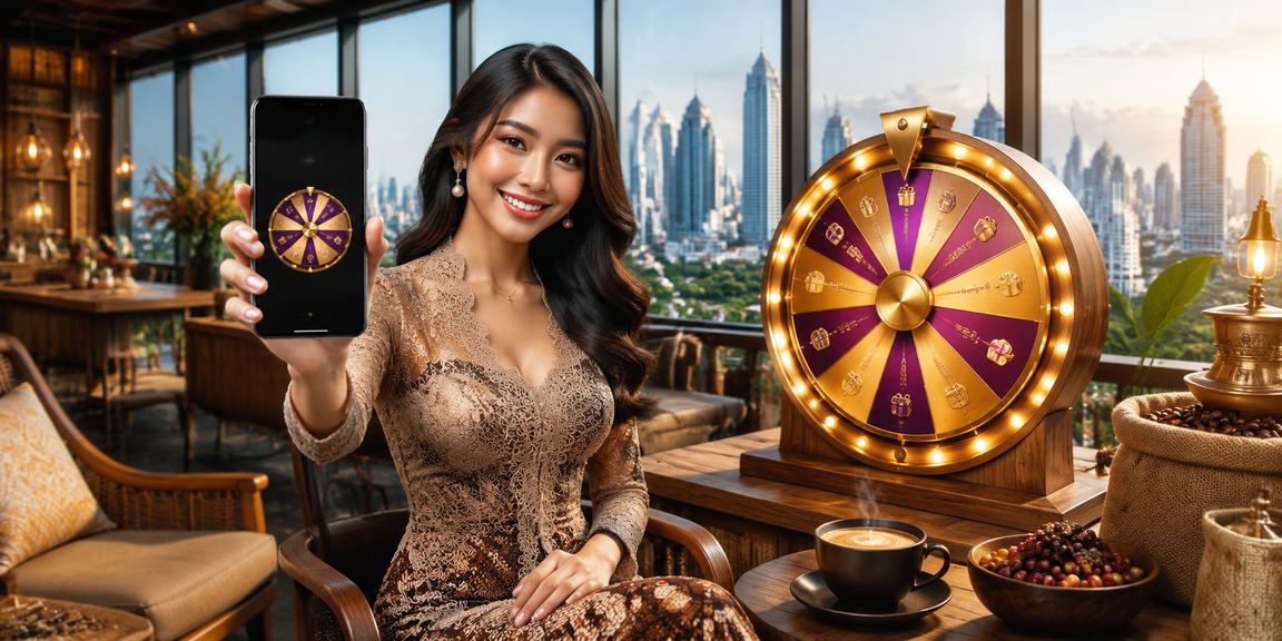 Meja roulette casino dengan nuansa kopi khas Vietnam yang hangat dan elegan